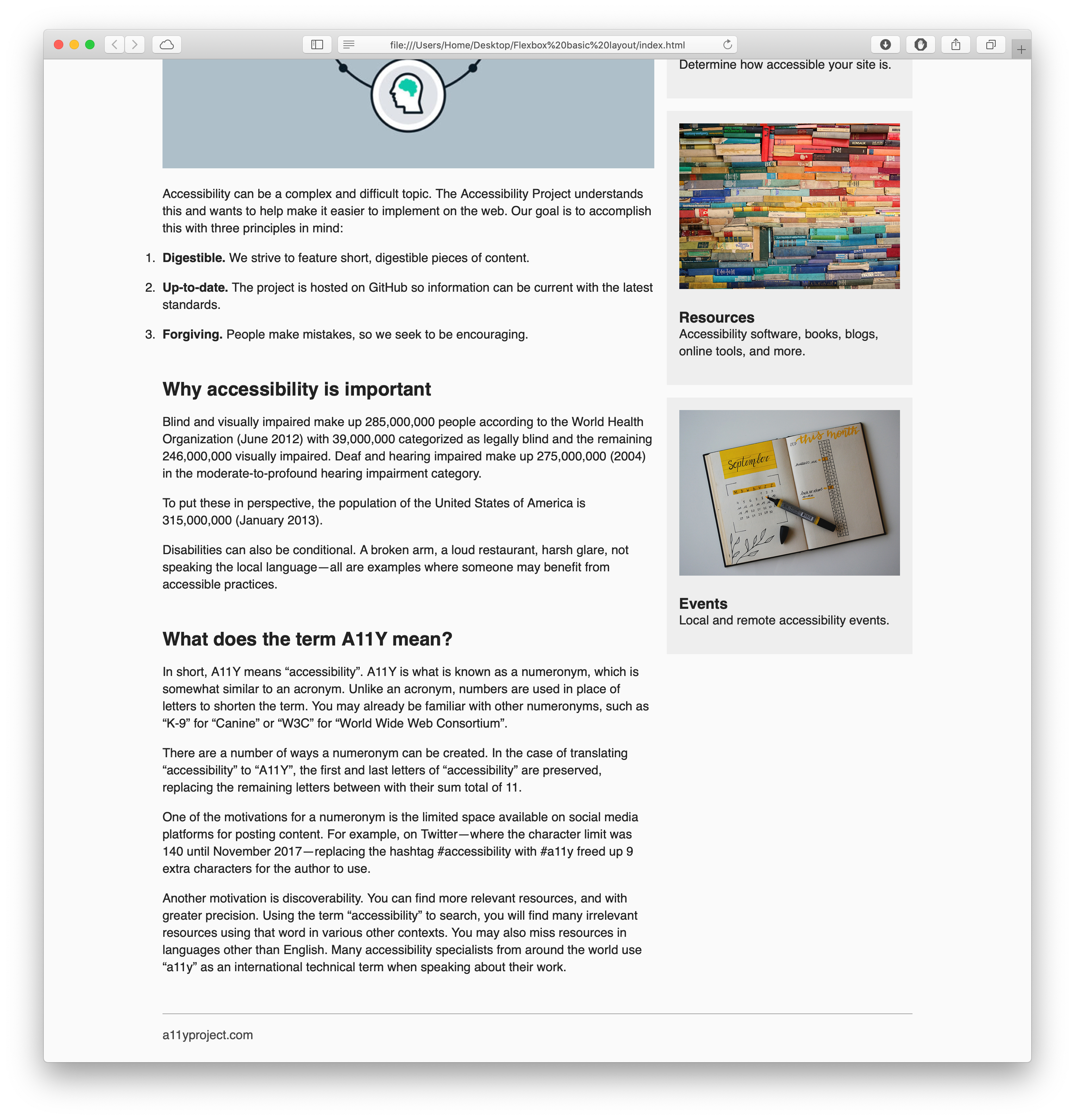 page, bottom of desktop view.