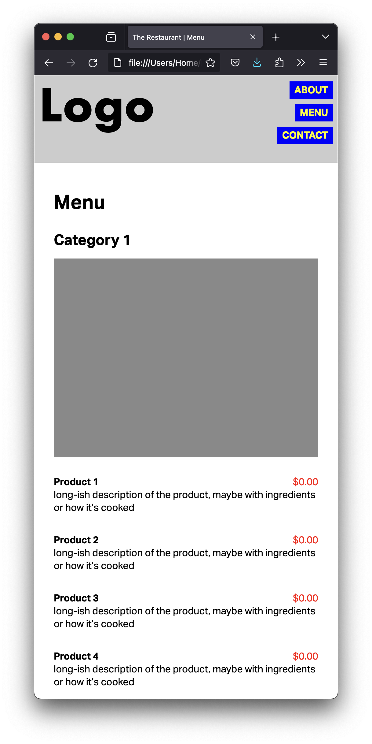 Screenshot of a lasagna recipe on a narrow broser window.