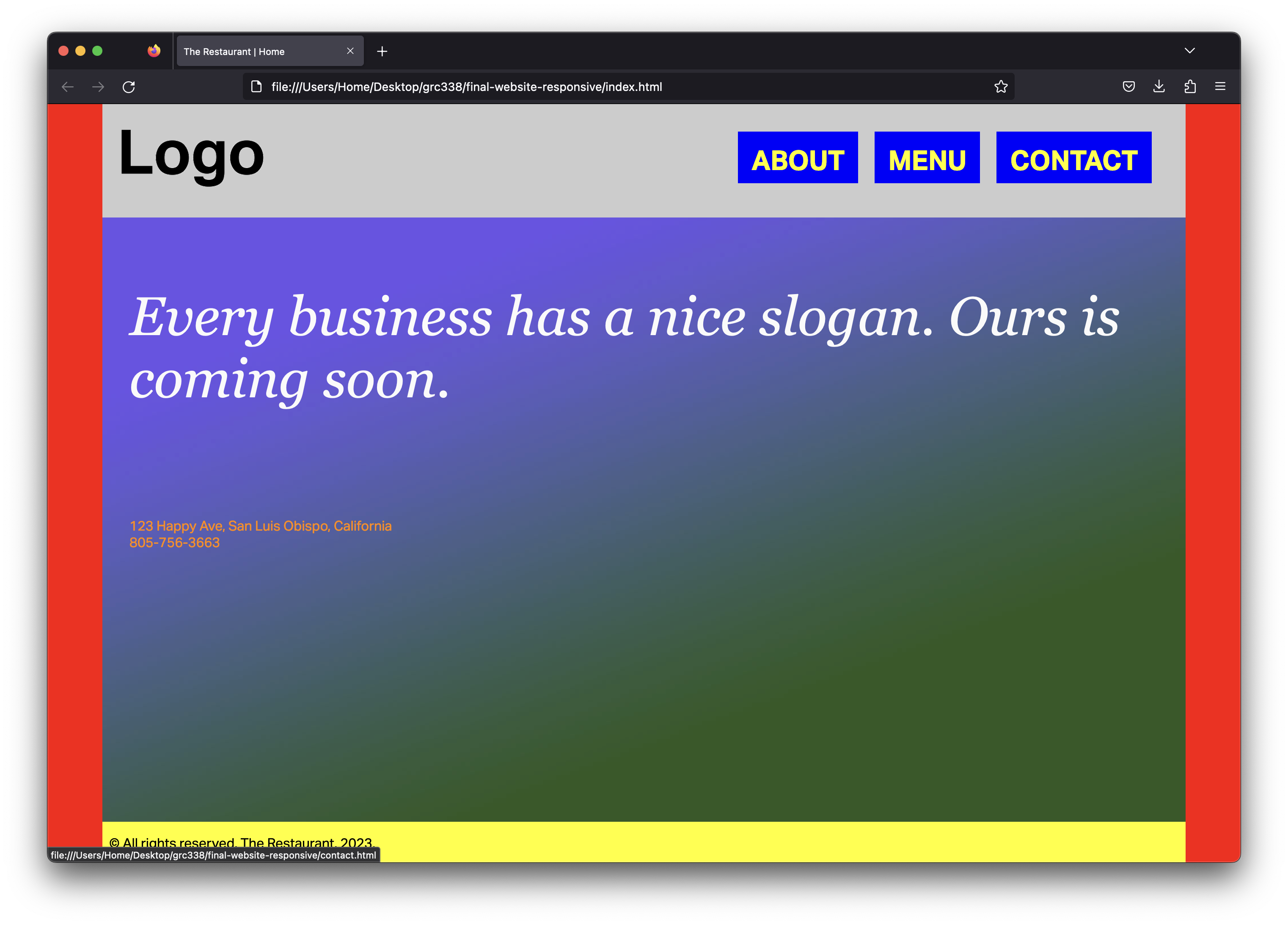 Screenshot of a generic website on a desktop-width window.