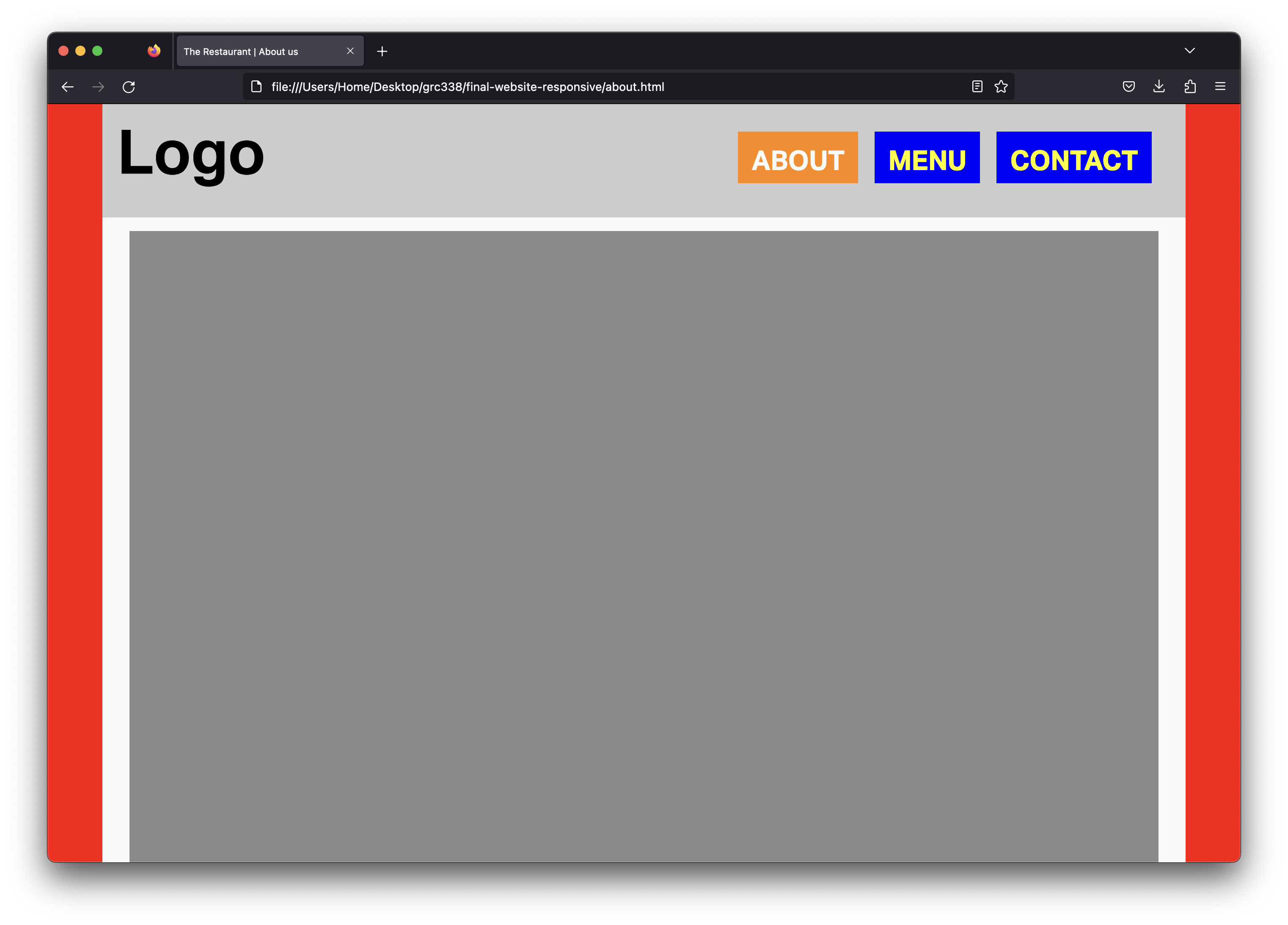 Screenshot of a generic website on a desktop-width window.