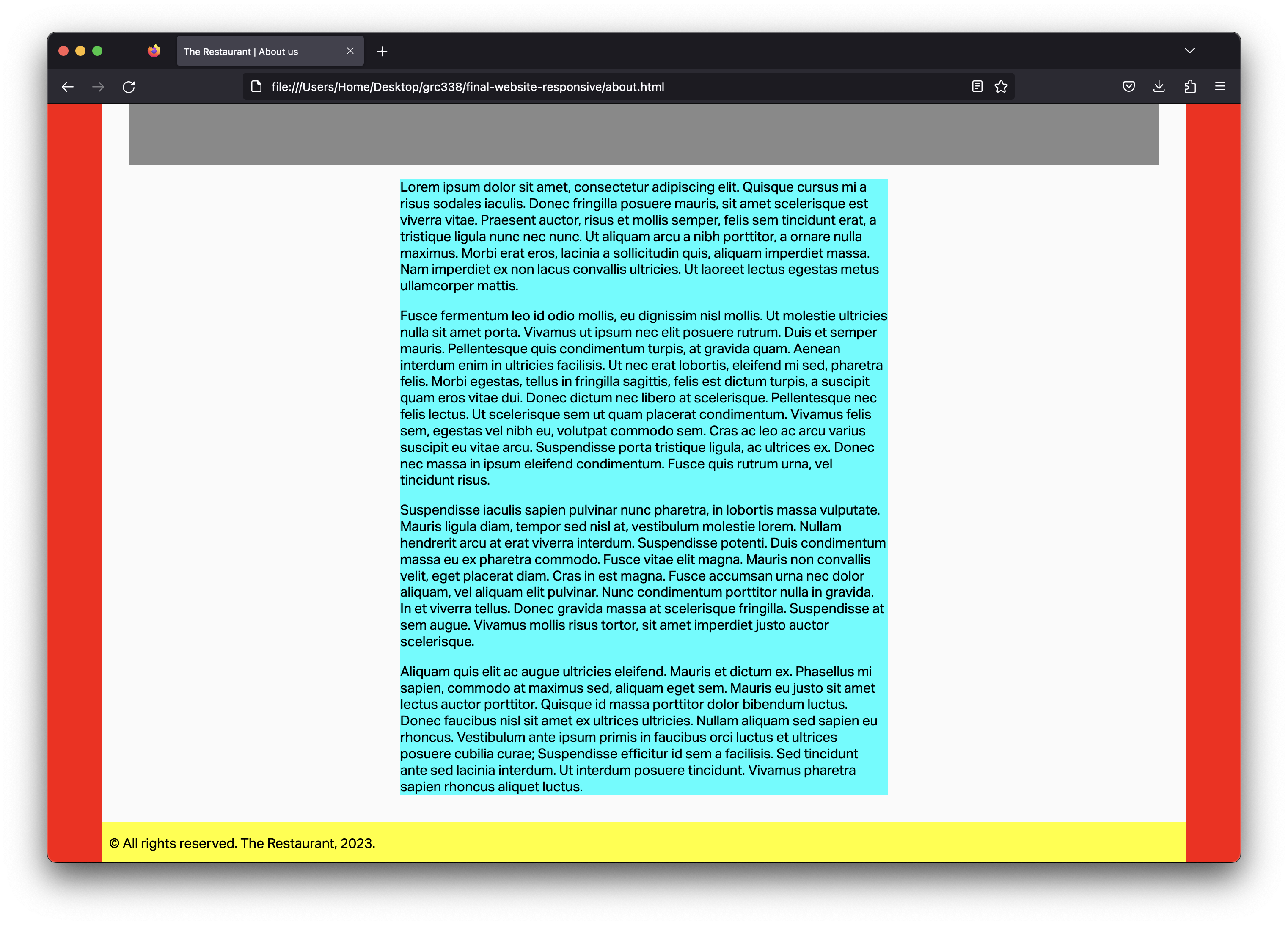 Screenshot of a generic website on a desktop-width window.