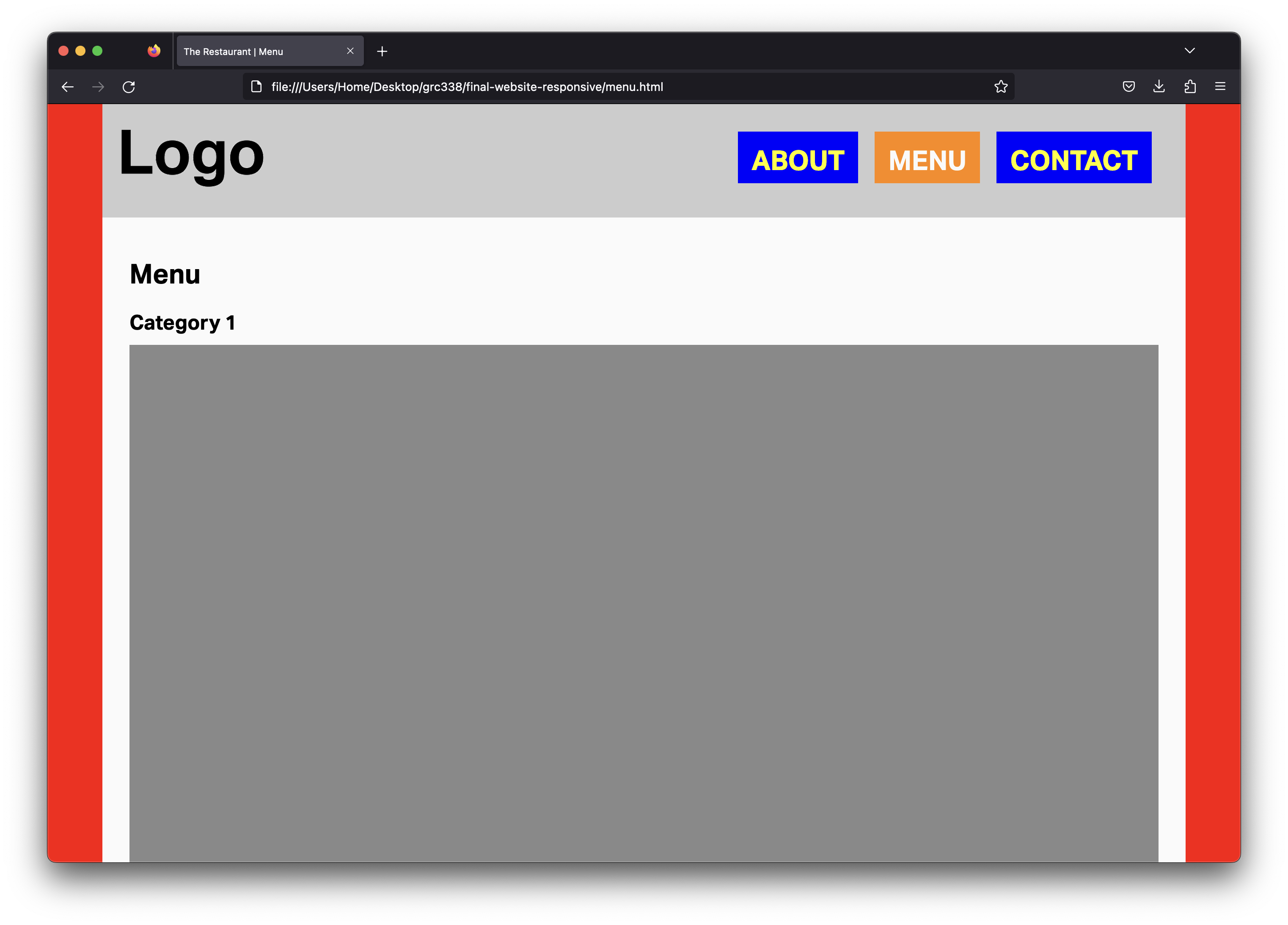 Screenshot of a generic website on a desktop-width window.