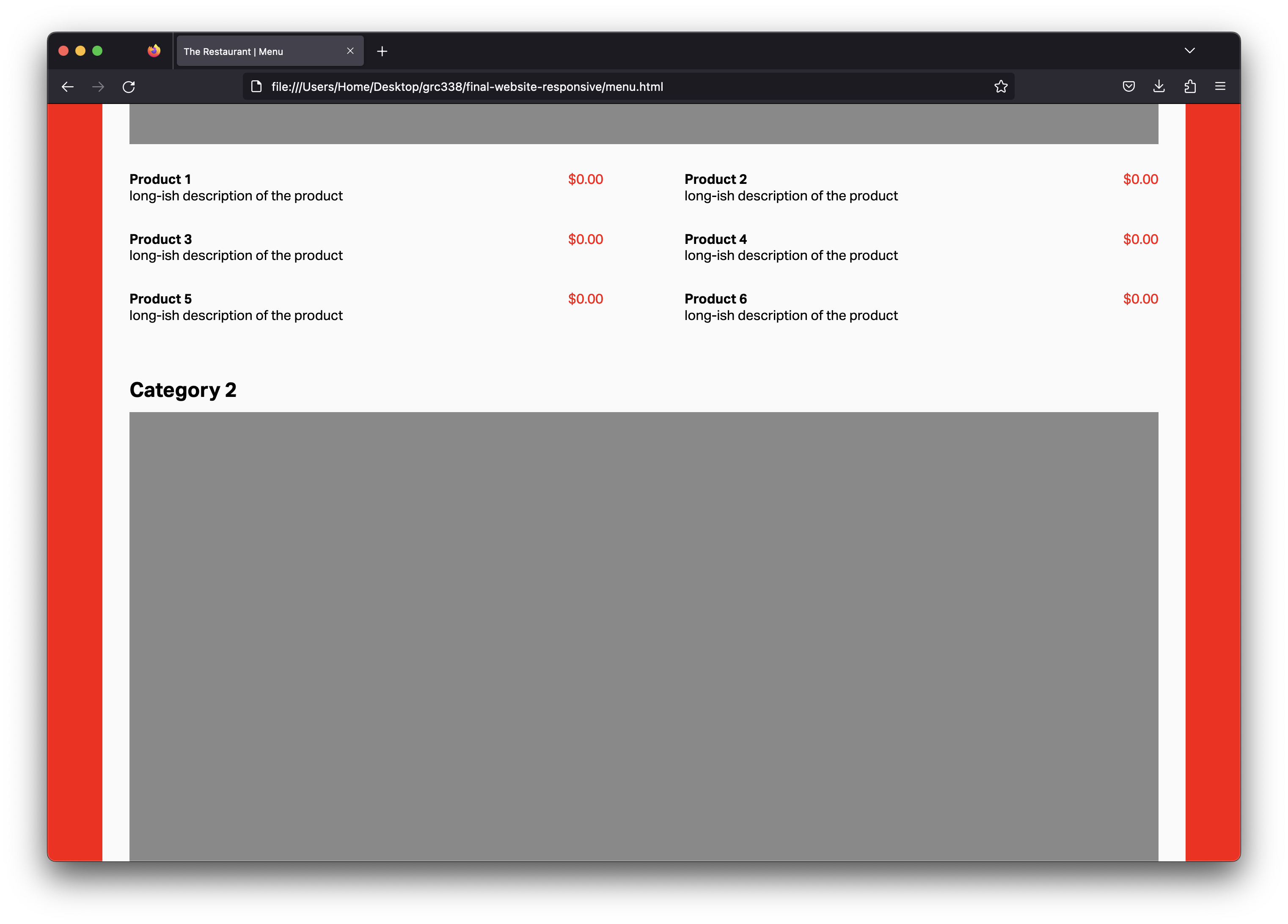 Screenshot of a generic website on a desktop-width window.