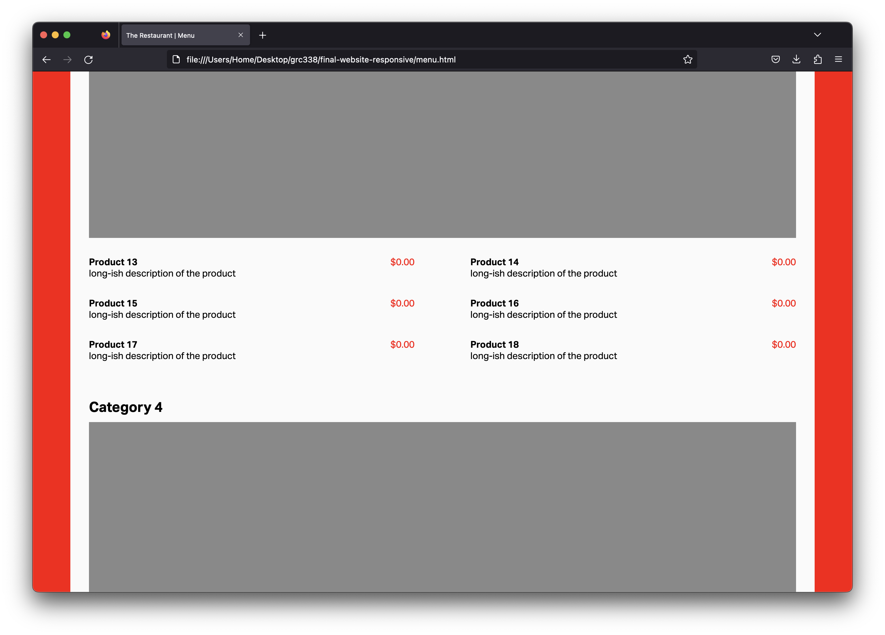 Screenshot of a generic website on a desktop-width window.