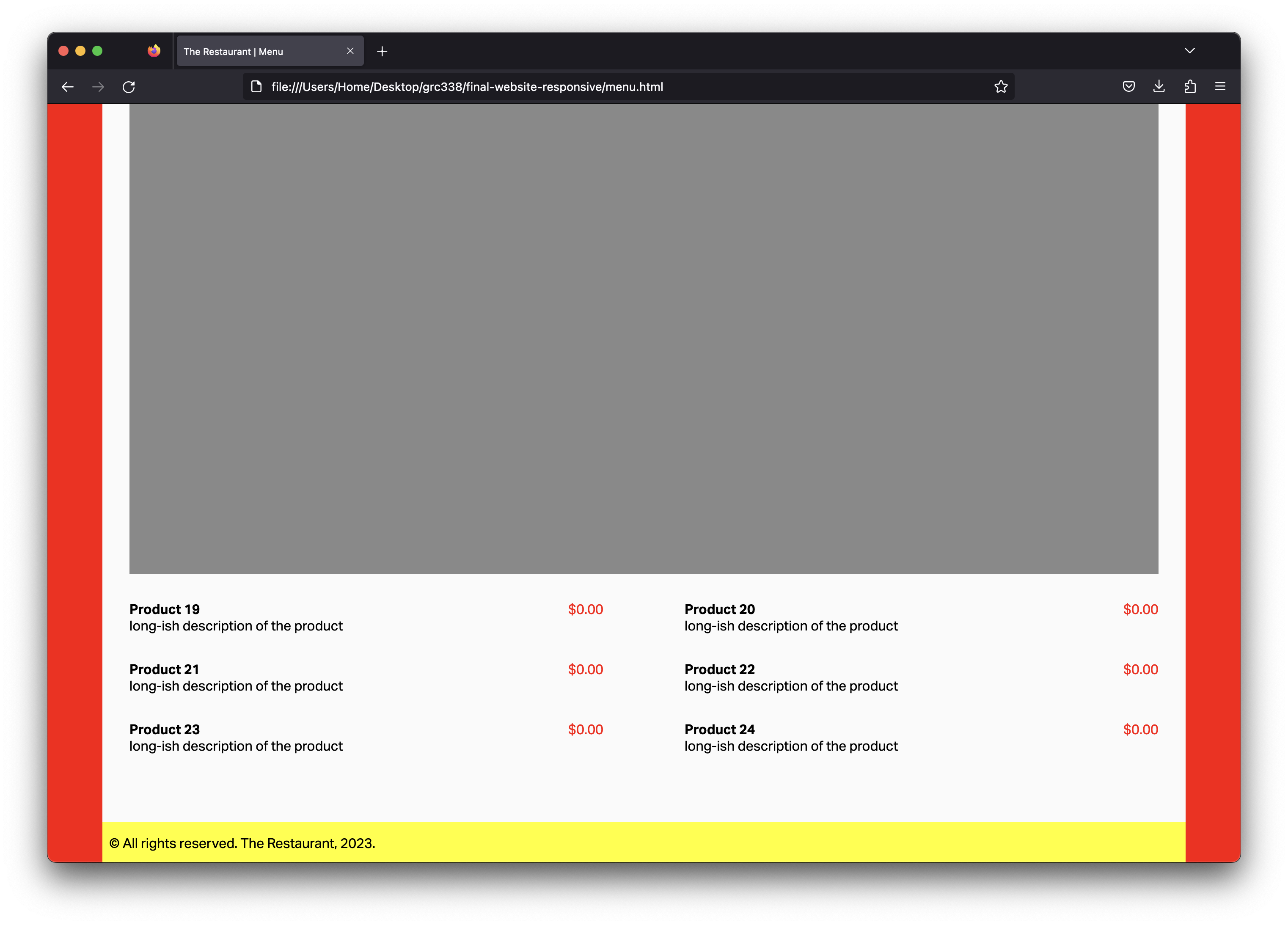 Screenshot of a generic website on a desktop-width window.